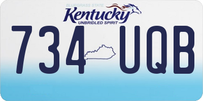 KY license plate 734UQB