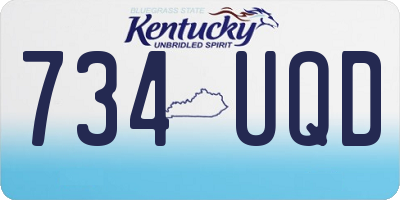KY license plate 734UQD