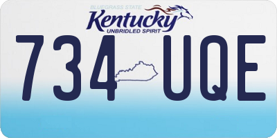 KY license plate 734UQE