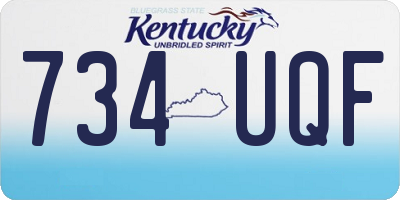 KY license plate 734UQF