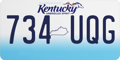 KY license plate 734UQG