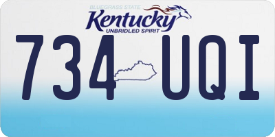 KY license plate 734UQI