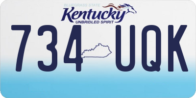 KY license plate 734UQK