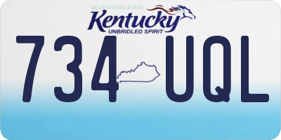 KY license plate 734UQL