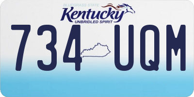 KY license plate 734UQM