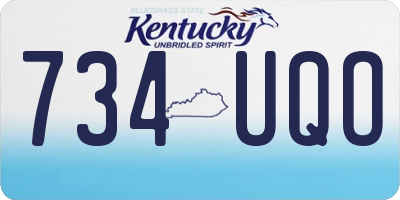 KY license plate 734UQO