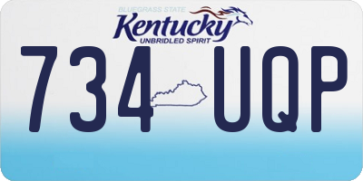 KY license plate 734UQP
