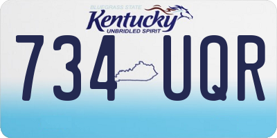 KY license plate 734UQR
