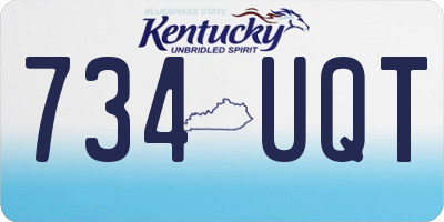 KY license plate 734UQT