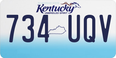 KY license plate 734UQV