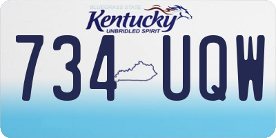 KY license plate 734UQW
