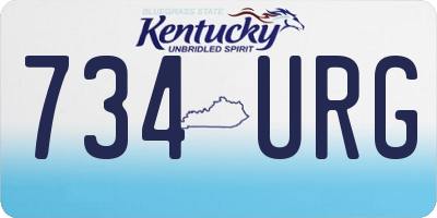 KY license plate 734URG