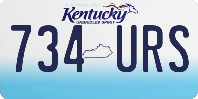 KY license plate 734URS