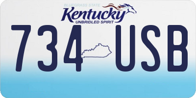 KY license plate 734USB