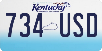 KY license plate 734USD
