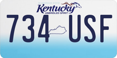 KY license plate 734USF