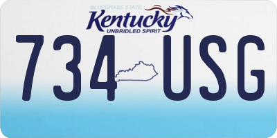 KY license plate 734USG