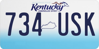 KY license plate 734USK