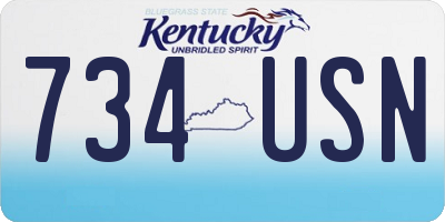 KY license plate 734USN