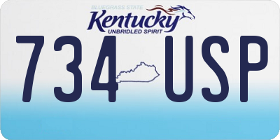 KY license plate 734USP