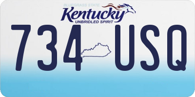 KY license plate 734USQ