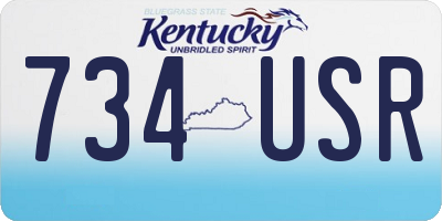 KY license plate 734USR