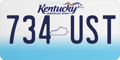KY license plate 734UST