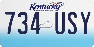 KY license plate 734USY