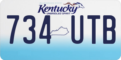 KY license plate 734UTB