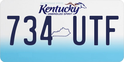 KY license plate 734UTF