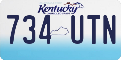 KY license plate 734UTN