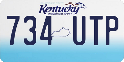 KY license plate 734UTP
