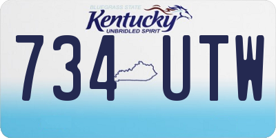 KY license plate 734UTW