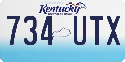 KY license plate 734UTX