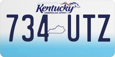 KY license plate 734UTZ
