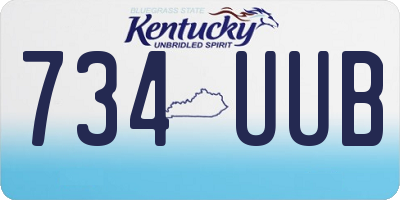 KY license plate 734UUB