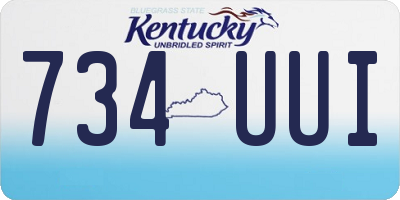 KY license plate 734UUI