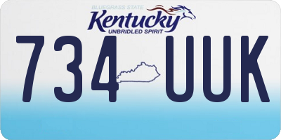KY license plate 734UUK