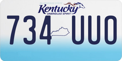 KY license plate 734UUO