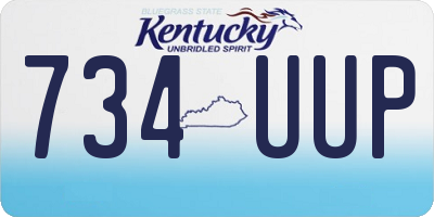 KY license plate 734UUP