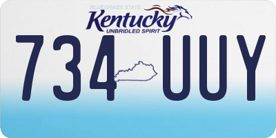 KY license plate 734UUY