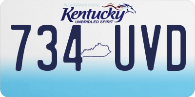 KY license plate 734UVD