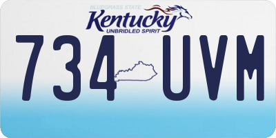 KY license plate 734UVM