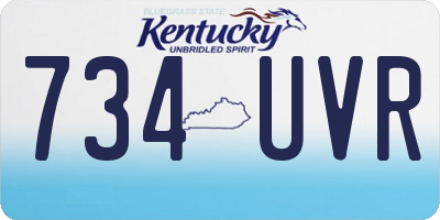 KY license plate 734UVR