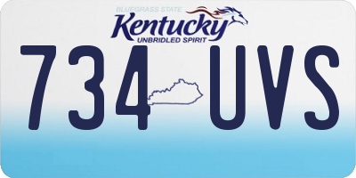 KY license plate 734UVS