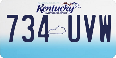 KY license plate 734UVW