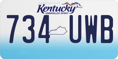 KY license plate 734UWB