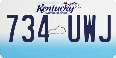 KY license plate 734UWJ
