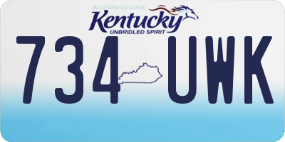 KY license plate 734UWK