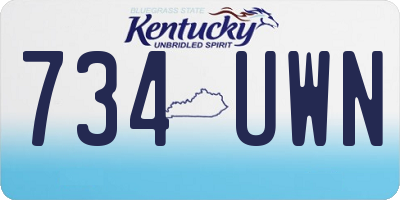 KY license plate 734UWN